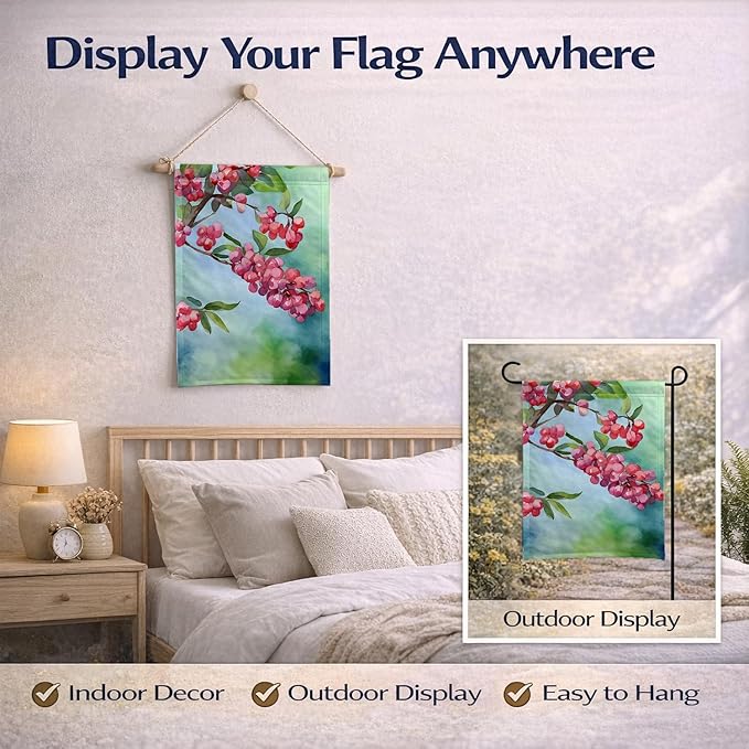 Caroline's Treasures Pennsylvania Mountain Laurels in Watercolor Garden Flag Mailbox Flag Decorative Yard Flag Banner Outside Patio Artwork Yard Flower Beds, Garden Size, Multicolor