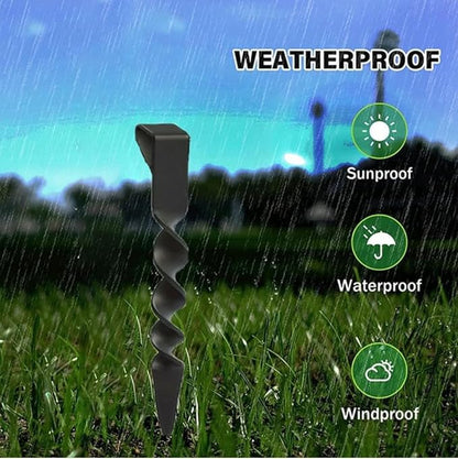 Rain Chain Anchor Stake for Copper Gutter Chains, 30'' Powder Coated Iron Downspout Chains Anchoring, Universal Fit Outside Rain Catcher System Accessories, Replacement for Basin and Barrel in Spring.