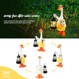 Goose Garden Statues Porch Goose Statues with Solar Lantern Spring Yard Lawn Front Porch Home Outdoor Decoration Duck Mother's Day Easter Christmas Birthday Gifts for Mom Women