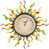 pealstar Large Outdoor Thermometer Waterproof Wall Thermometer Decorative Metal Sun Outdoor Thermometers for Patio Garden Yard Living Room Decor
