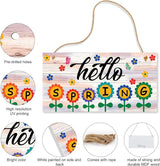 Hello Spring Sign – Hanging Farmhouse Wall Decor for Front Door, Kitchen, Living Room, Patio – Butterfly Indoor & Outdoor Holiday Decoration – House Warming Gifts New Home (Hello Spring 02)
