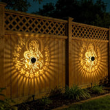 Easter Decorations Outdoor Nativity Solar Fence Lights - The Virgin &The Child Pattern Metal Wall Deck Light Decorative Table Lamp for Patio porch Backyard - Easter Religious Dercor Gifts for Women