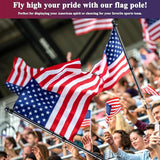 PHITRIC Flag Pole for Kit, Tangle Free Spinning Stainless Steel Rustproof Flagpole for 3x5 Sports Fan Outdoor Flags for Outside House (Black, 6FT, without Bracket)