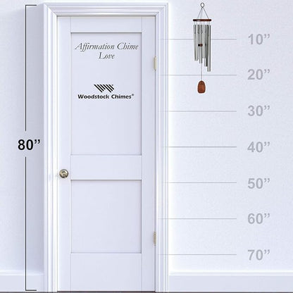 Woodstock Chimes Signature Collection, Affirmation Chime, 25'' Love Inspirational and Memorial Wind Chimes for Outdoor, Patio, Home or Garden Décor (AFLSB)