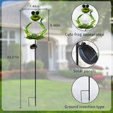 Frog Solar Garden Light, Waterproof Auto On/Off Path Lights Yard Art Ornament, Outdoor Iron Frog Decoration for Yard, Patio, Pathway (Green)