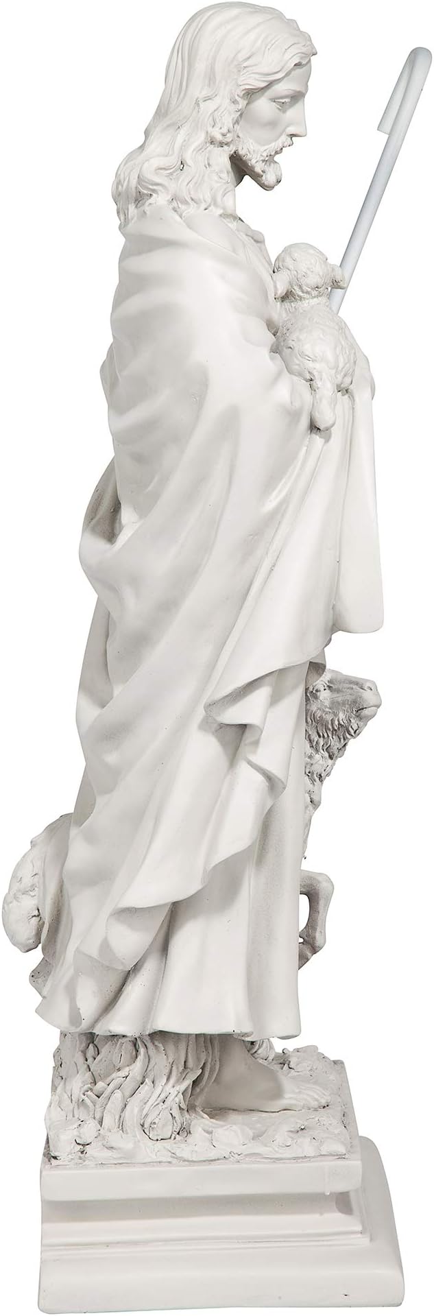 Design Toscano Jesus The Good Shepherd Religious Garden Statue (12 Inches Wide, 8 Inches Deep, 28 Inches High) and Classic Statuary Garden Plinth Base
