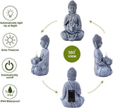 Meditation Buddha Garden Statues: Outdoor Sculpture with Tea Lights Decor for Patio Lawn Yard Art - Gifts for Mom Grandma