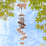 OLYCRAFT Pig Wind Chimes Outdoors Wind Chime Sympathy Memorial Windchime Iron Windchime Memorial Presents Hanging Windbell for Patio Backyard Home Garden Pendant Decoration - 27 Inch