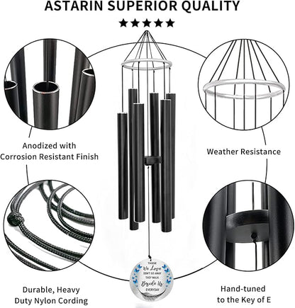 ASTARIN Personalized 30" Bereavement Wind Chimes for Outside, Memorial Gift in Remembrance of a Loved One, Sympathy Gift for Loss of Mother Father Husband, Garden Patio Decor