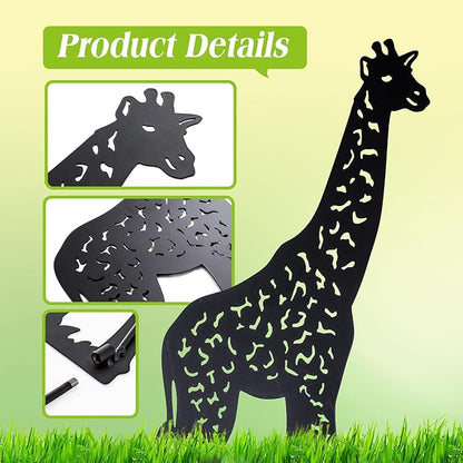 Giraffe Metal Decorative Garden Stakes Giraffe Gifts for Women Men Mom Birthday Gifts Silhouette Statues for Garden Decor, Yard Art, Patio, Outside, Lawn Ornaments, Outdoor Decorations