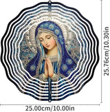 Virgin Mary Prayer Wind Spinner, Metal Wind Spinners Outdoor Indoor, Religious Virgin Mary Hanging Garden Decor for Outside, Stainless Wind Spinners for Yard and Garden 10 inch 3D (25.76X25 CM)