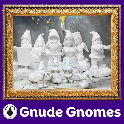 Gnometastic Gnude Mini Gnomes - Smoking Hippie Unpainted Gnome Statue, 3.5in DIY Paint Your Own Gnome Mini -Funny Garden Gnomes to Paint for Adults