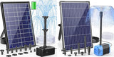 POPOSOAP 8W Solar Fountain Pump with 3000mAh Battery Backup & 12W Solar Fountain Pump for Fish Pond, Wildlife Garden, Ponds, Waterfall, Hydroponics