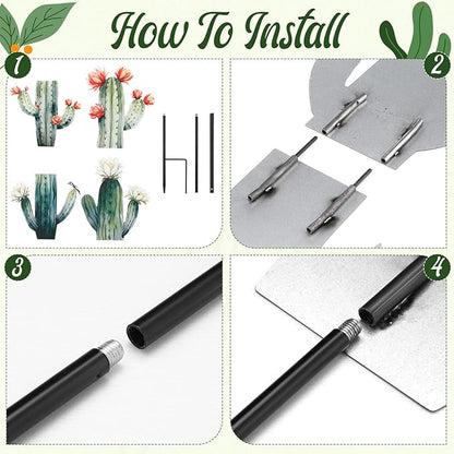 2 Cactus Yard Stakes Signs Waterproof Metal Garden Statues for Indoor/Outdoor Yard Garden Events