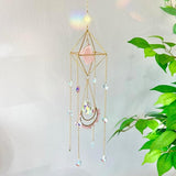Crystal Suncatcher Rose Quartz, St Valentines Gift Spiritual, Sun Catcher Hanging for Windows, Rainbow Maker, Garden Home Decor, Natural Gemstone Boho Decor (Rose Quartz)