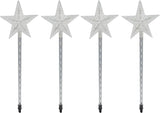 Alpine Corporation Holiday Décor Shooting Star Garden Stake with LED Lights, 4-Pack, Christmas Decoration