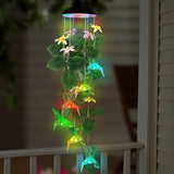 Hummingbirds Solar Wind Chimes Outdoor,Color Changing LED Dangler Mobiles for Outside, Hanging Decoraition for Patio,Porch,Yard,Gifts for Women