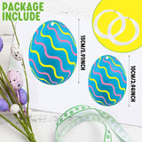 Yunlly 30 Pcs Easter Egg Decorations Outdoor Easter Tree Hanging Yard Signs 2 Size Colorful Egg Shaped Double Sided Plastic Slices Ornaments for Tree Porch Lawn Yard Outside Spring Party Decor