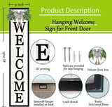flowtorely Outdoor Welcome Sign for Front Porch Standing 45"×9" Tall Wood Frame Vertical Leaner farmhouse Outside Rustic Large Welcome Sign for Front Door Home Decorations (Black)