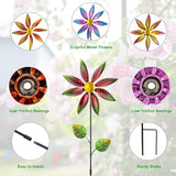 Stargarden 4Pcs Metal Outdoor Wind Spinners, Small Pinwheels for Yard, Decorative Garden Stakes for Patio,Lawn, Outdoor