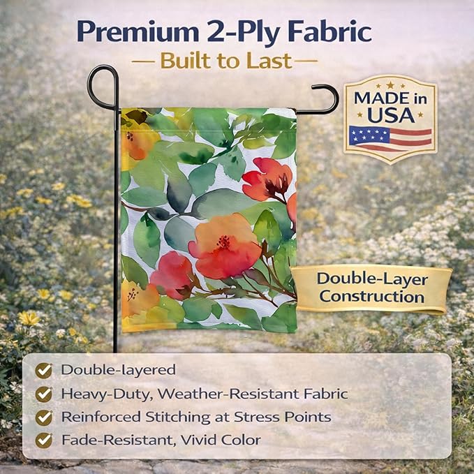 Caroline's Treasures Connecticut Mountain Laurels in Watercolor Garden Flag Mailbox Flag Decorative Yard Flag Banner Outside Patio Artwork Yard Flower Beds, Garden Size, Multicolor