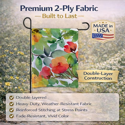 Caroline's Treasures Connecticut Mountain Laurels in Watercolor Garden Flag Mailbox Flag Decorative Yard Flag Banner Outside Patio Artwork Yard Flower Beds, Garden Size, Multicolor