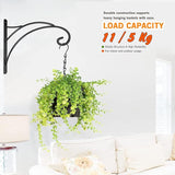 Hanging Plant Brackets, Pack of 2 Iron Hanging Basket Bracket Durable Weather-Resistant Outdoor Plant Hooks for Hanging Plant Lantern Windchime Birdhouse Metal Sign Fruit Bracket, Screw Included