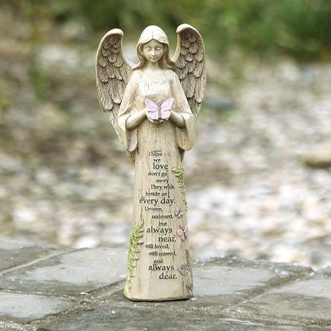 Ivy Home Standing Angel with Butterfly Garden Statuary