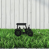 WADORN Tractor Decorative Silhouette Garden Stakes, Metal Tractor Car Stakes Statues Ornaments Lovers Gifts Yard Art Black Silhouette Yard Outside Decor for Backyard Patio, 11x11.4 Inch