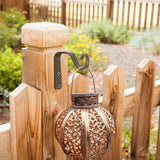 2Pcs 5in Decorative Outdoor Iron Wall Hooks for Hanging Lantern Jar Sconce Solar Light Small Planter Bird House, Black