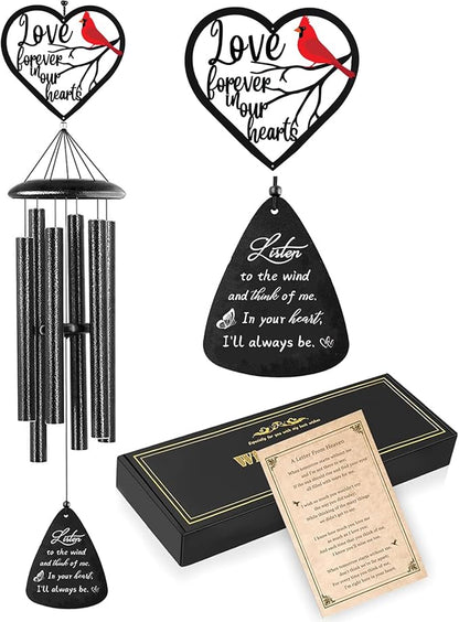VENBEEL Memorial Sympathy Gifts, 36" Memorial Wind Chimes for Loss of Loved One, Cardinal Sympathy Wind Chimes, Bereavement Condolence Remembrance Gift for Loss of Mom Dad