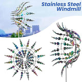 2Pcs Wind Spinners for Yard and Garden，Wind Spinners Outdoor，Magical Metal Windmill，Whimsical Wind Sculpture（2Pcs ）