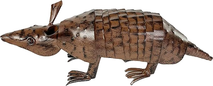 Urbalabs Metal Yard Art Springy Metal Armadillo Figure Texas Western Decor Medium 11 Inch Metal Garden Decor Outdoor Statues Metal Yard Art Sculptures Rustic Yard Decorations (11 Inch)