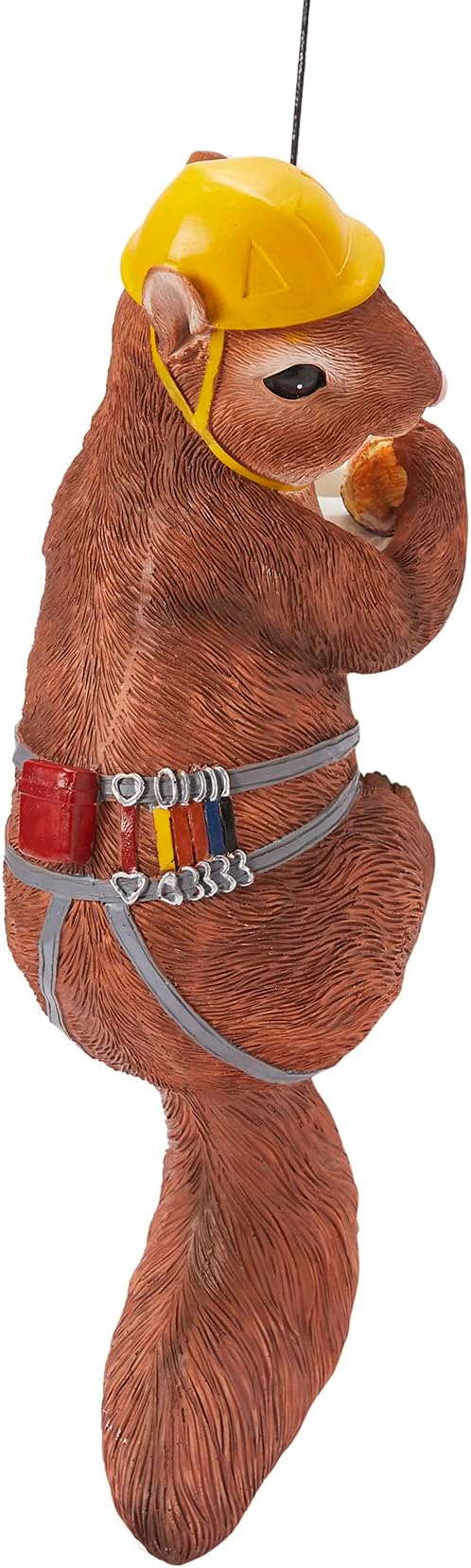 Climbing Squirrel Figurine Garden Wall & Tree Decor Statues, Animal Backyard Accessories, Hang on Wall, Yard Art Squirrel Gifts Figure Indoor and Outdoor Lawn Squirrel with Helmet Funny Decoration 12"