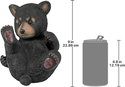 Design Toscano Roly-Poly Bear Cub Statue, Rolling Bear, Black