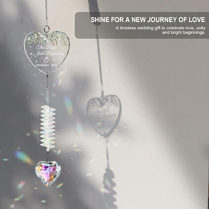 Engagement Gifts for Couples,Crystal Suncatcher for Newly Engaged,Happy Gift for Her,Engagement Gifts for Women,Friends Just Engaged Glass Ornament 2025