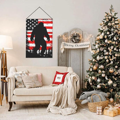 Bigfoot American Flag Garden Flags 12×18 Inch Double Sided Decorative Yard Banner for Outdoor Outside Decor