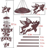 Flying Pigs Wind Chimes Outdoor Decoration, Gifts for Mom, Home, Garden, Balconies, Rooms, Patio, Indoor, Memorial Wind Chimes, 37.5 Inch Fly Pigs Wind Catcher, Outside Waterproof Pig Wind Bells