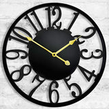 16 Inch Large Outdoor Clock, Silent Battery Operated Modern Wall Clock, Black Metal Decorative Clock for Patio, Porch, Pool Area, Farmhouse, Living Room