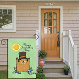Happy Groundhog Day Garden Flag 12x18 Inch Double Sided Cute Groundhog with Top Hat and Sunshine Design Spring Outdoor Yard Flags Funny Holiday Porch Lawn Durable Banner for Home Garden Décor