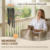 UpBlend Deep Tone Wind Chime – Outdoor Sympathy & Memorial Gift for The Loss of a Loved One, Memorial Wind Chimes, Thoughtful Sympathy Gift for Bereavement and Remembrance. 29" Black