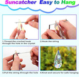 120mm Crystal Suncatcher, 2 Pack Large Prism Sun Catchers Windows Hanging Ornaments Rainbow Maker Pendant Indoor Outdoor Garden Chandelier Birthday Wedding Party Valentines Day Gifts for Women