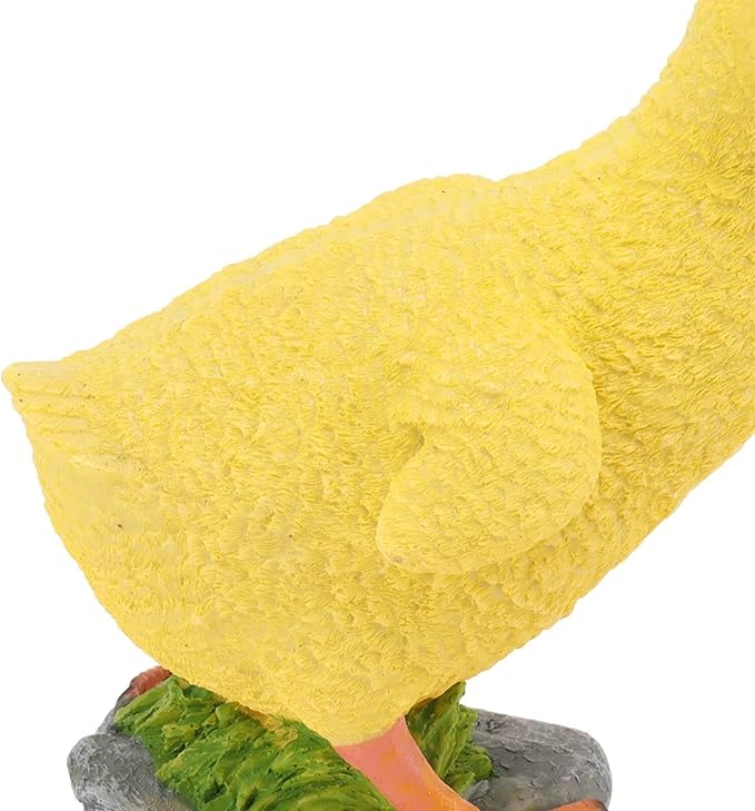 Cute Statues Resin Duck Figurine Furry Ducks True Colors Garden Statue Anti Fading Backyard Decor(Yellow)