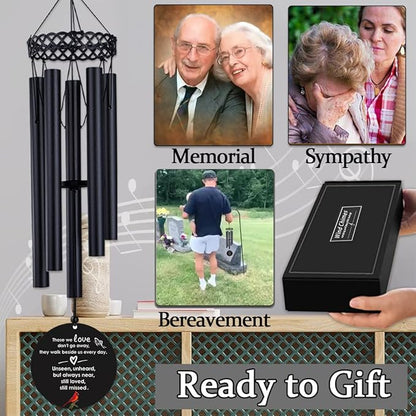 Cardinal Wind Chimes for Loss of Loved One, Memorial Gifts for Loss of Father Mother, 30Inch Cardinal WindChimes Outdoor Garden Decor