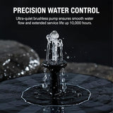 Solar Fountain - Floating Solar Water Pump for Bird Bath, Outdoor Water Feature No Battery or Electricity Needed, Easy-to-Use Fountain for Garden, Pond & Patio (16cm)