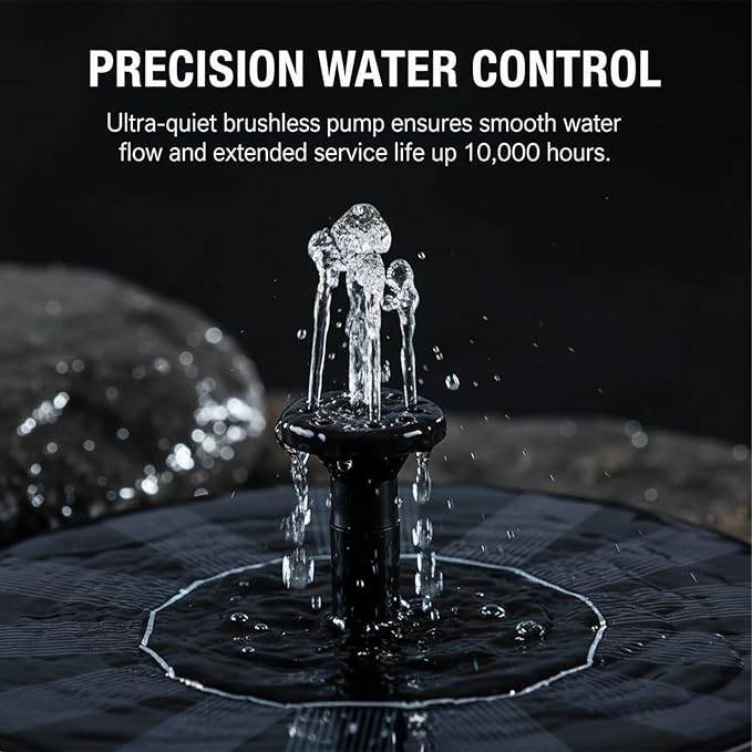 Solar Fountain Pump,Floating Solar Water Pump for Pond, Outdoor Water Feature for Garden, Pool, Patio, Lawn & Garden Decor (5.1inch)