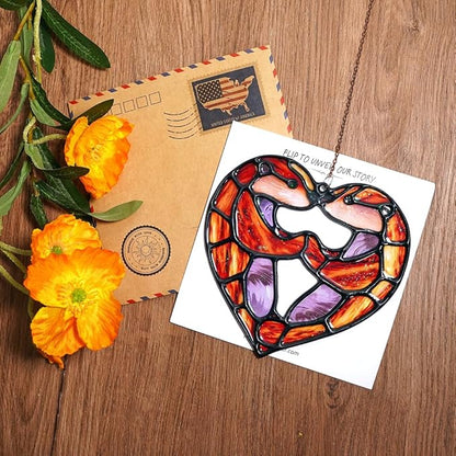 Otter Lover Handmade Resin Suncatchers, Artisan Boho Sun Catcher Stained Glass Effect Window Hanging Garden Decor, Gift for Mother's Day Mom Grandma Wife Women