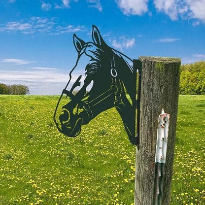 Farm Peeping Animal Metal Art Outdoor Decor Garden Fence Decoration, Farmhouse Backyard Hang Artwork Wall Decor, Outdoor Yard Art Patio Lawn Statue Gift for Loved Dad Grandpa (Horse)