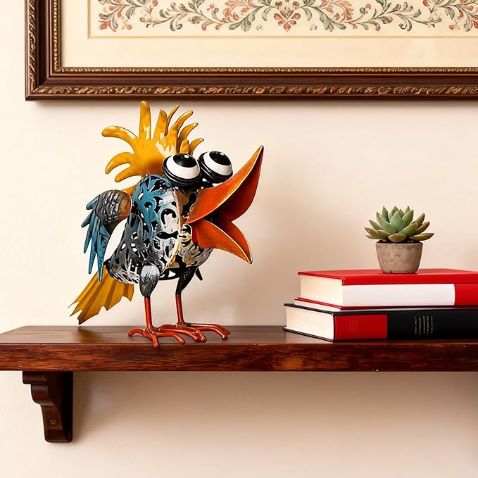 Metal Yard Art - Metal Bird Garden Decor, Outdoor Animal Sculpture Lawn Art Decor, Large Yard Art for Patio Balcony Front Backyard - Birthday Gifts for Mom Grandma Women