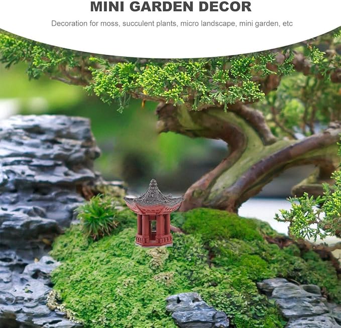FOMIYES Mini Pagoda Statues 6pcs Japanese Temple Style Resin Desk & Garden Decor